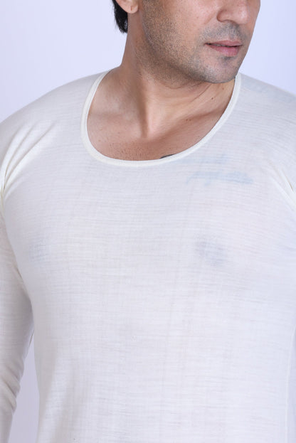 Men’s Thermal Inner Upper White – Soft & Warm Winter Wear