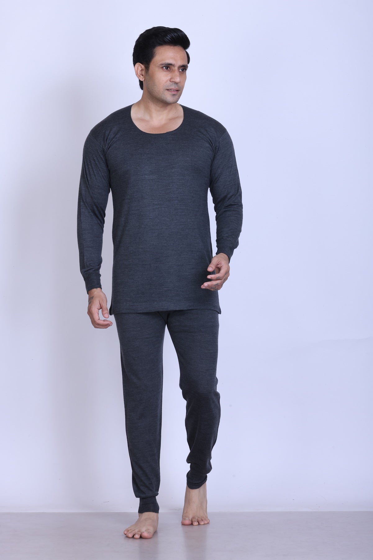 Men’s Thermal Inner Upper Grey – Soft & Warm Winter Wear