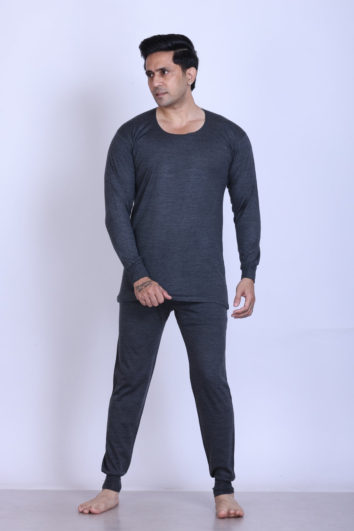Men’s Thermal Inner Upper Grey – Soft & Warm Winter Wear