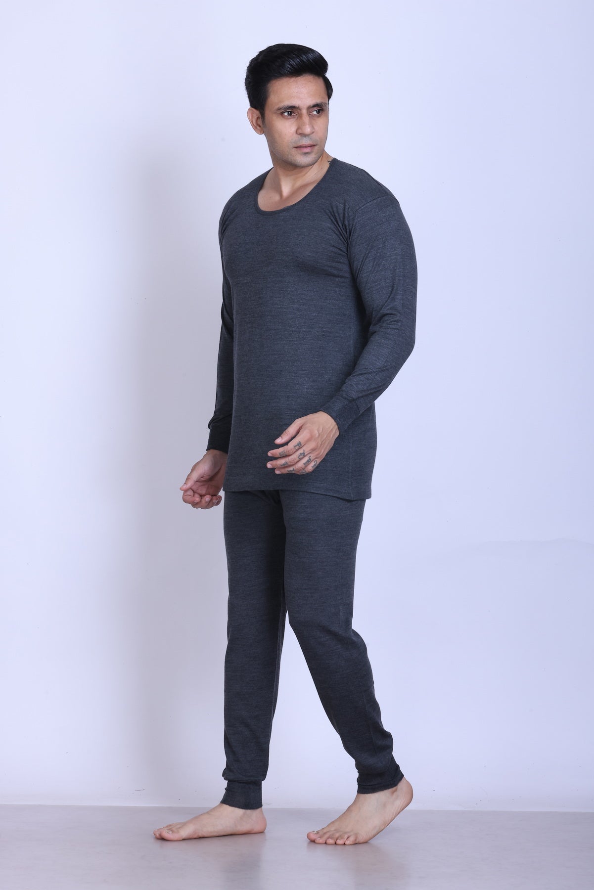 Men’s Thermal Inner Upper Grey – Soft & Warm Winter Wear