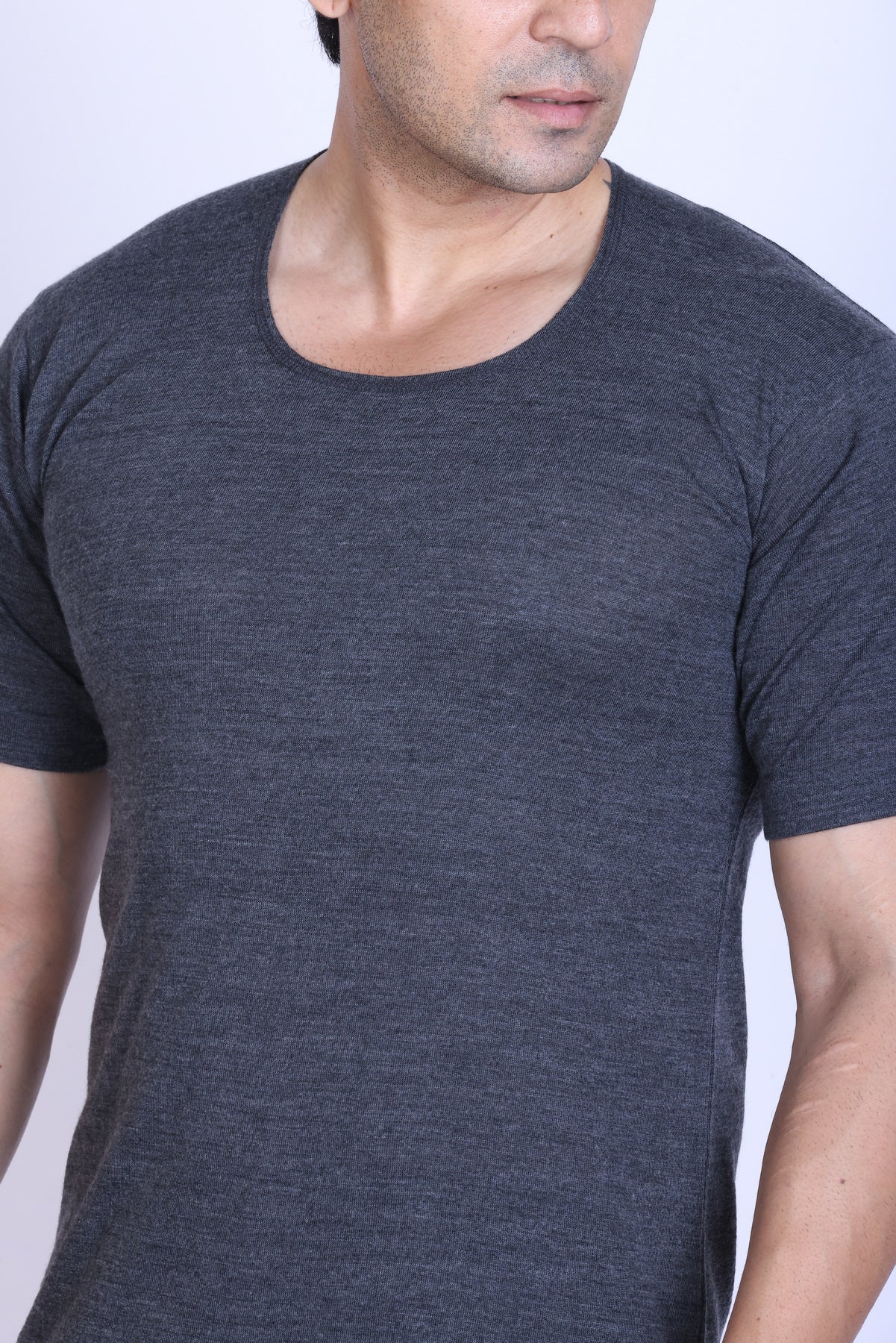 Men’s Thermal Inner Upper Half Sleeve Grey – Soft & Warm Winter Wear