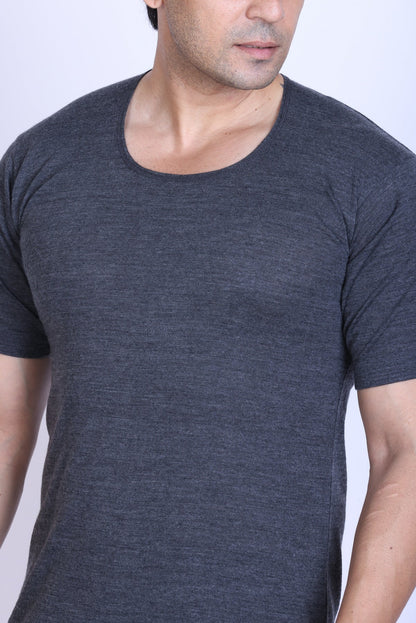 Men’s Thermal Inner Upper Half Sleeve Grey – Soft & Warm Winter Wear