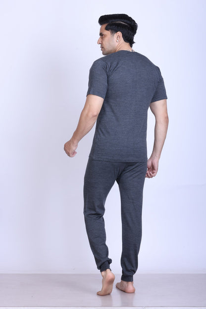 Men’s Thermal Inner Upper Half Sleeve Grey – Soft & Warm Winter Wear