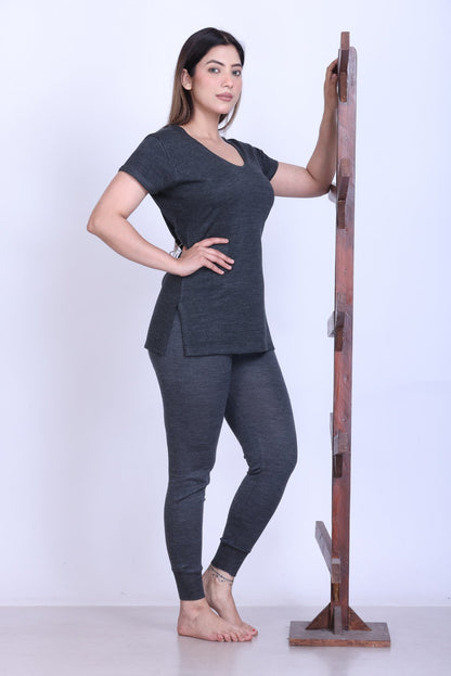 Women’s Thermal Upper + Half Sleeve | Grey | Soft & Warm Set