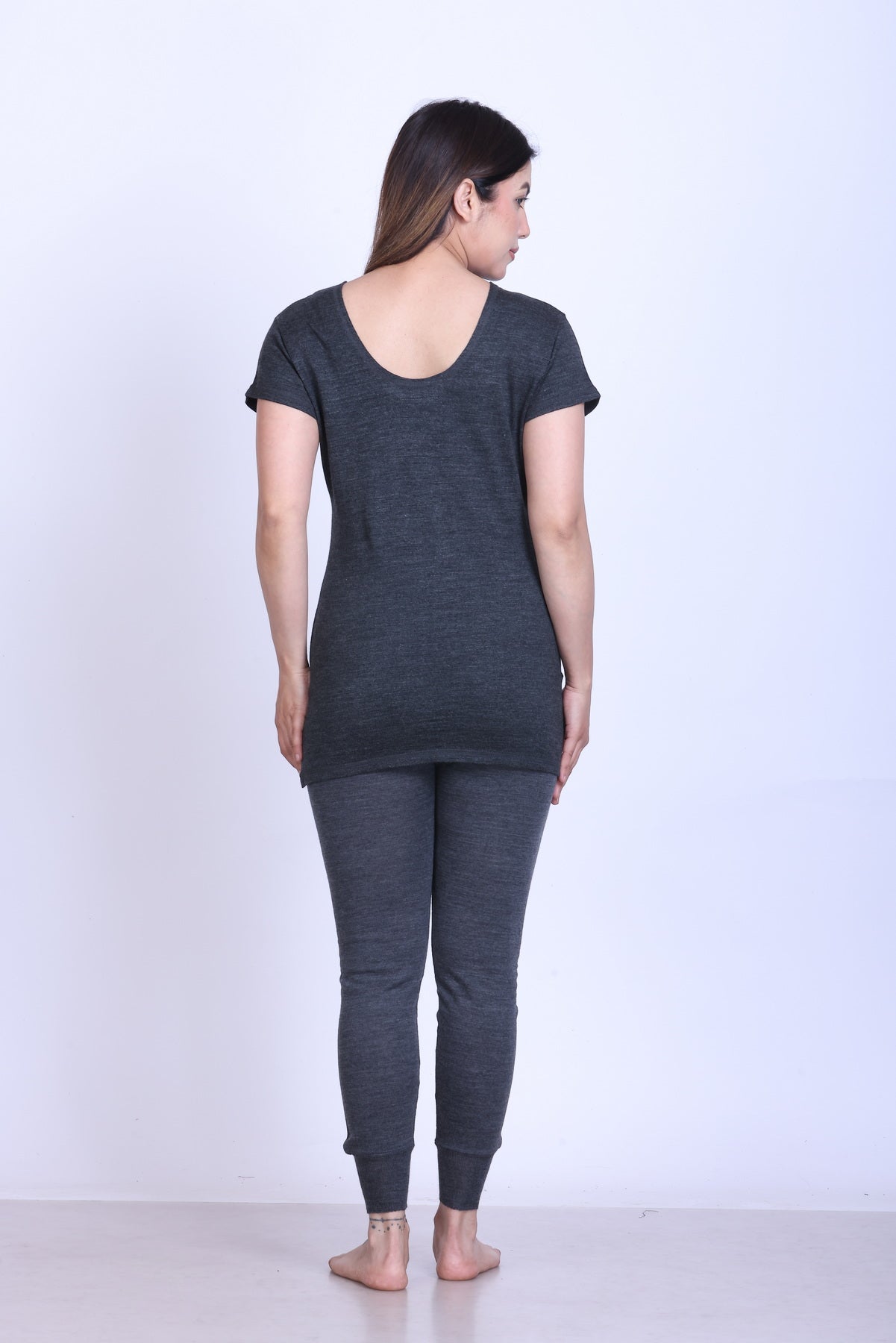 Women’s Thermal Upper + Half Sleeve | Grey | Soft & Warm Set