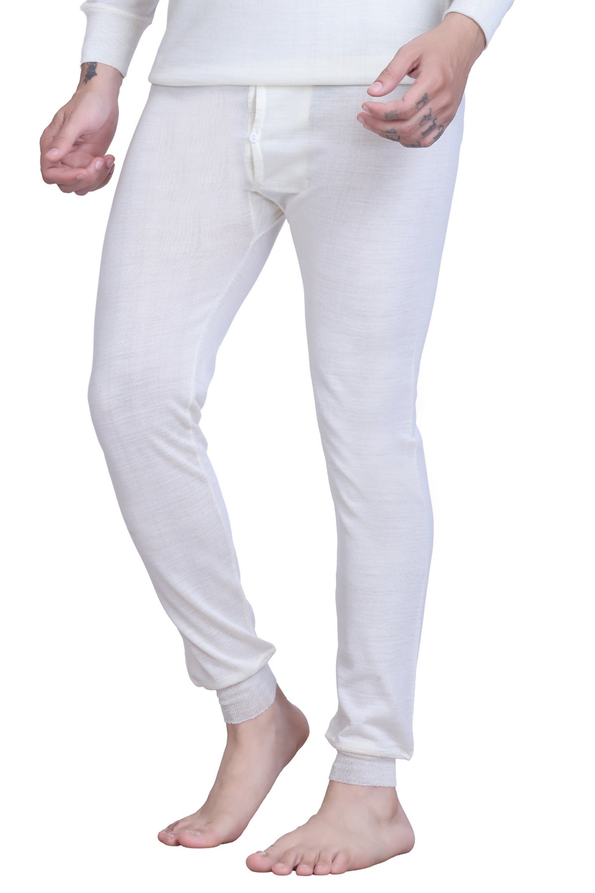 Men’s Thermal Inner Lower White – Soft & Warm Winter Wear